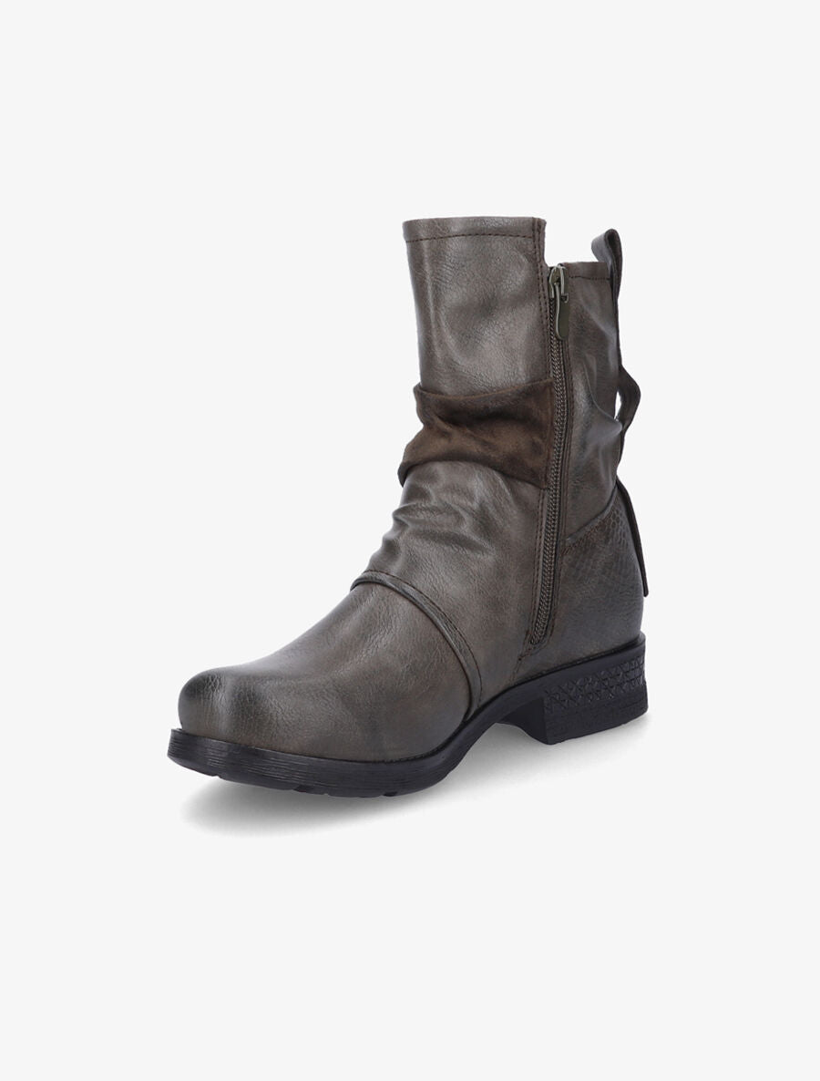 Boots montantes à contrefort python - Kaki - 3