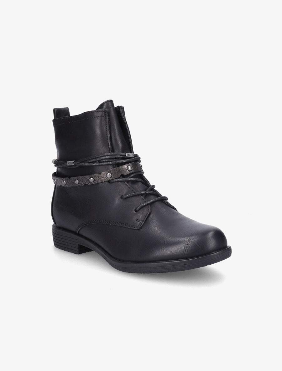 Bottines lacées à sangle irisée - Noir - 2
