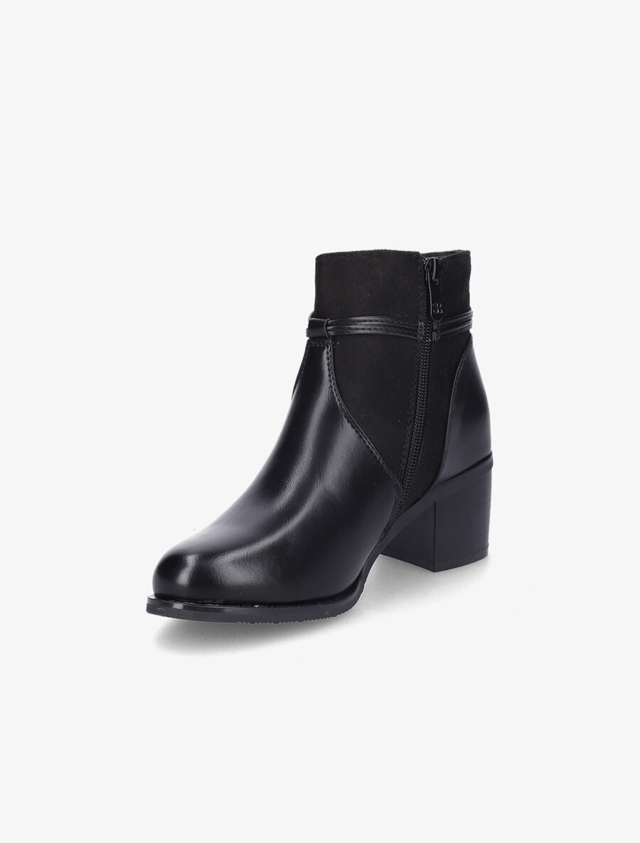 Bottines en simili et pompons décoratifs - Noir - 3