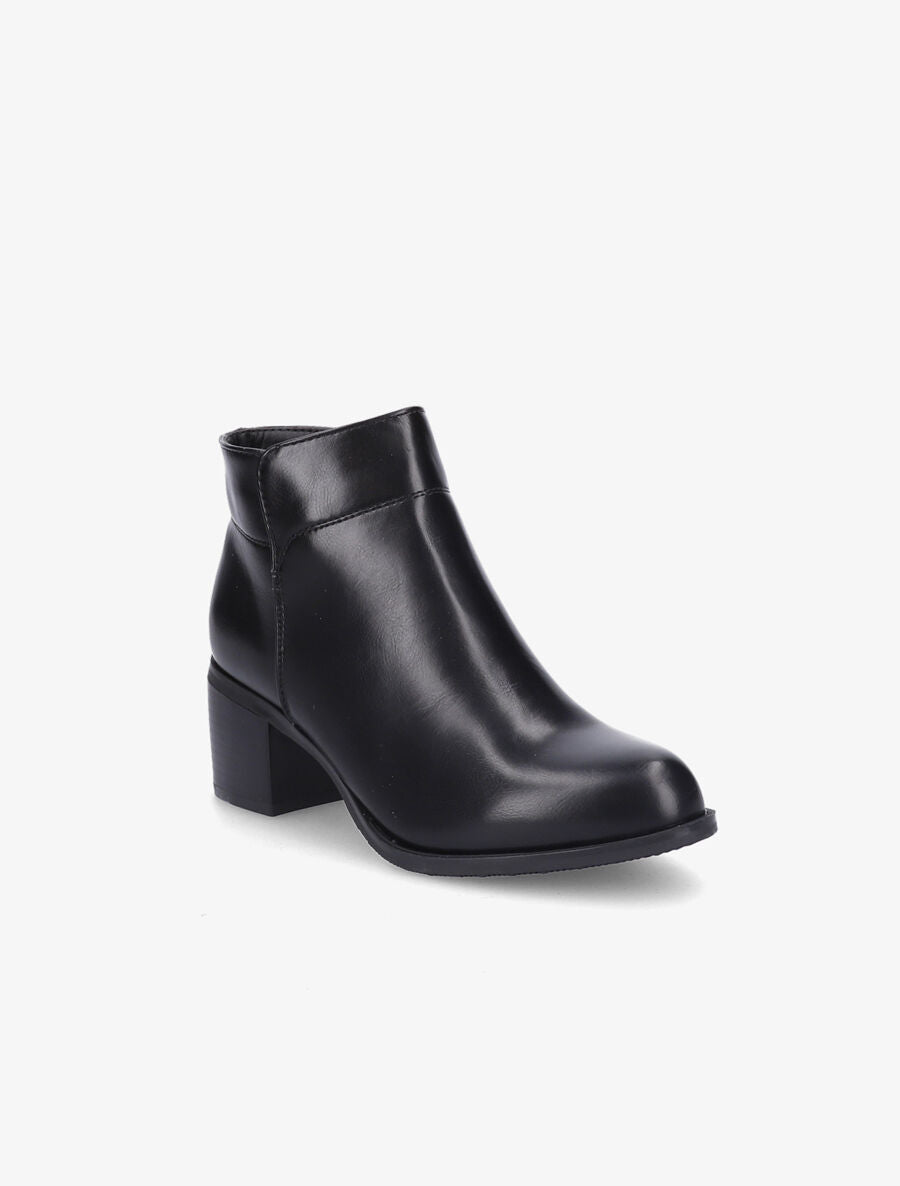 Bottines à talon et zip - Noir - 2