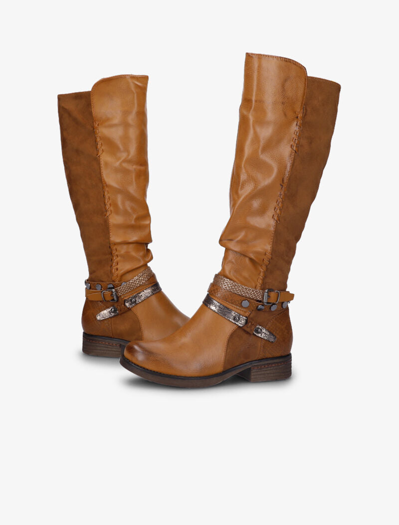 Bottes cavalières bi-matière - Camel - 1