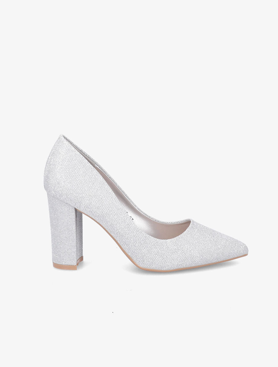 Escarpins pointus à paillettes - Argent - 5