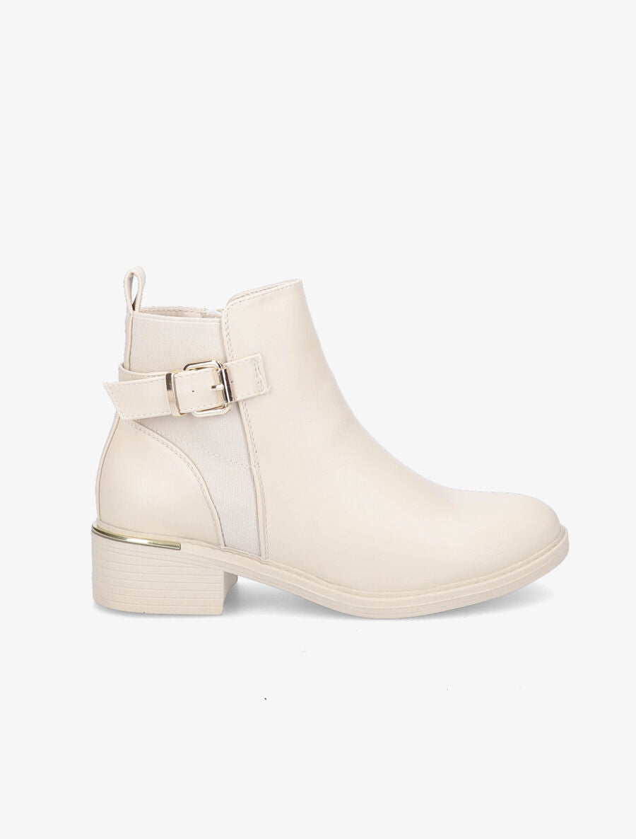 Bottines à boucle - Beige - 1