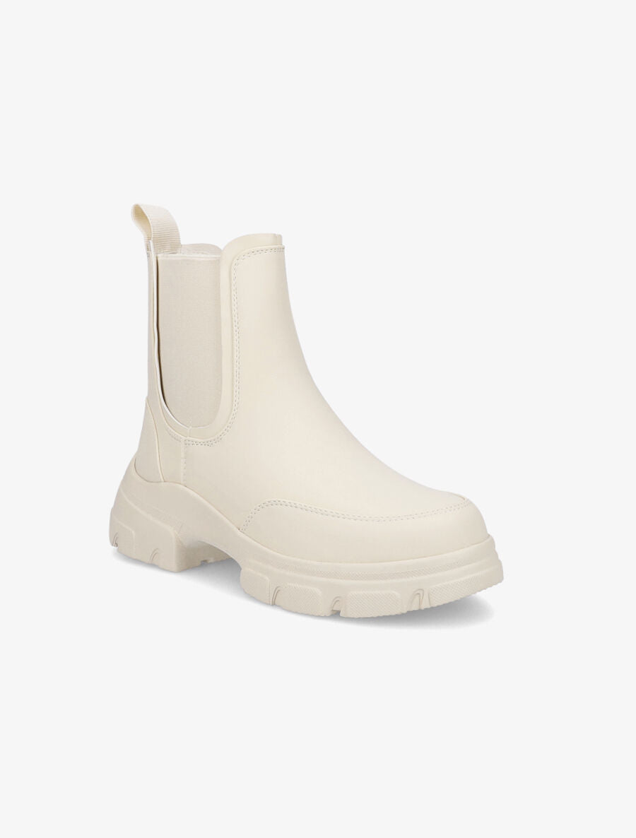 Chelsea boots montantes à semelle stylisée - Beige - 2