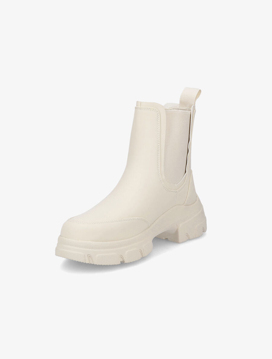Chelsea boots montantes à semelle stylisée - Beige - 3