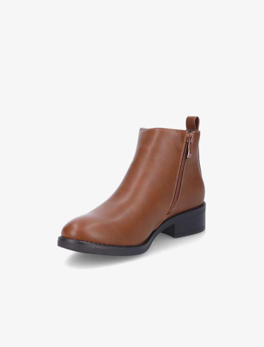 Bottines à zip - Camel - 3