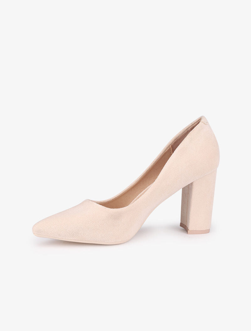 Escarpins suédés à bouts pointus - Beige - 3