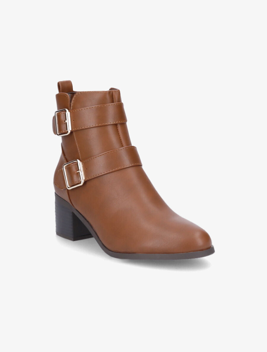 Bottines à boucles - Camel - 2