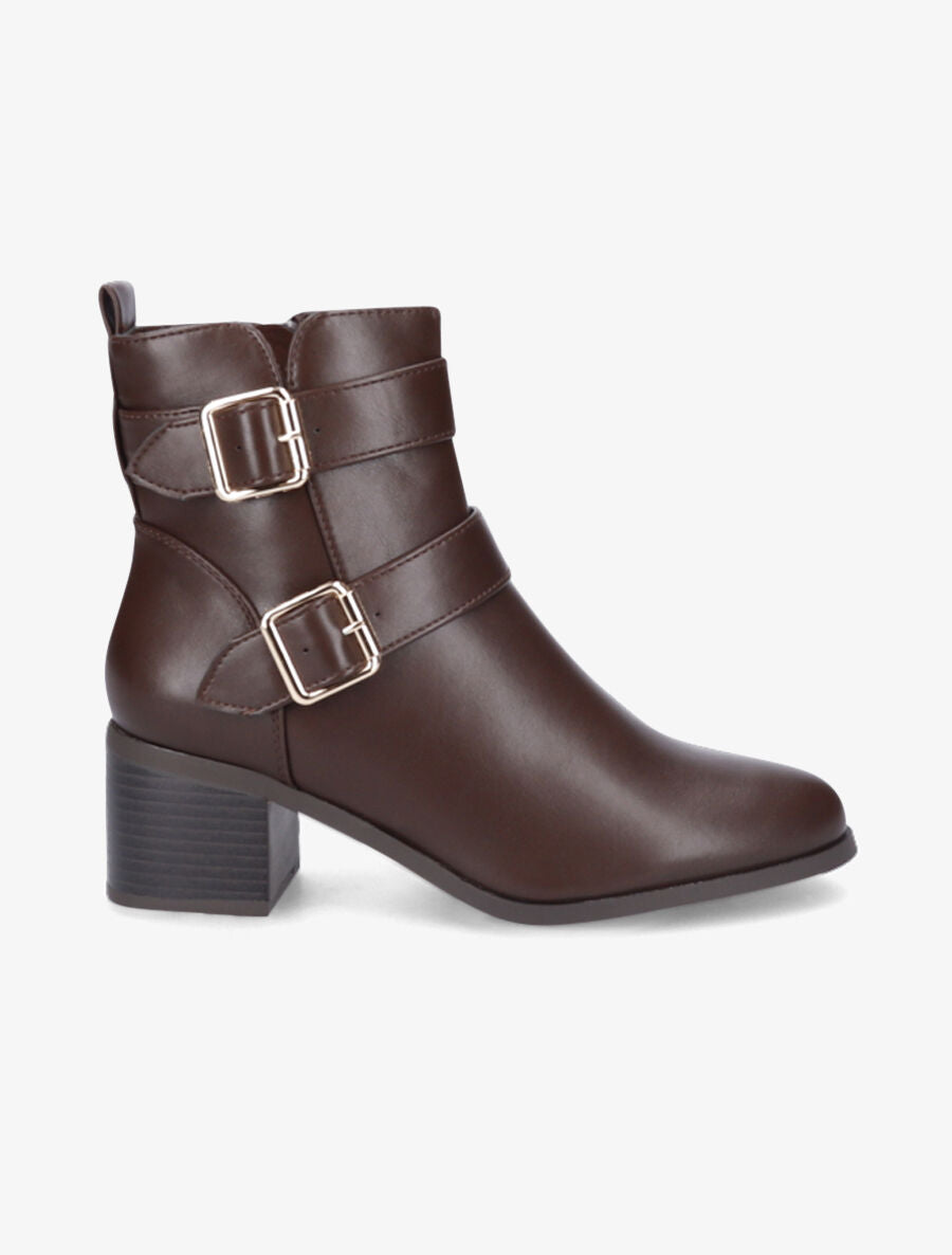 Bottines à boucles - Marron - 1
