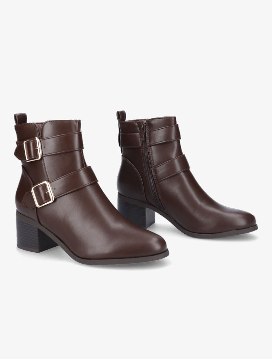 Bottines à boucles - Marron - 4