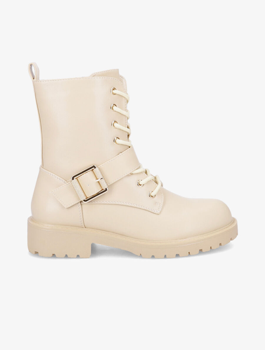 Rangers à boucle stylisée - Beige - 6