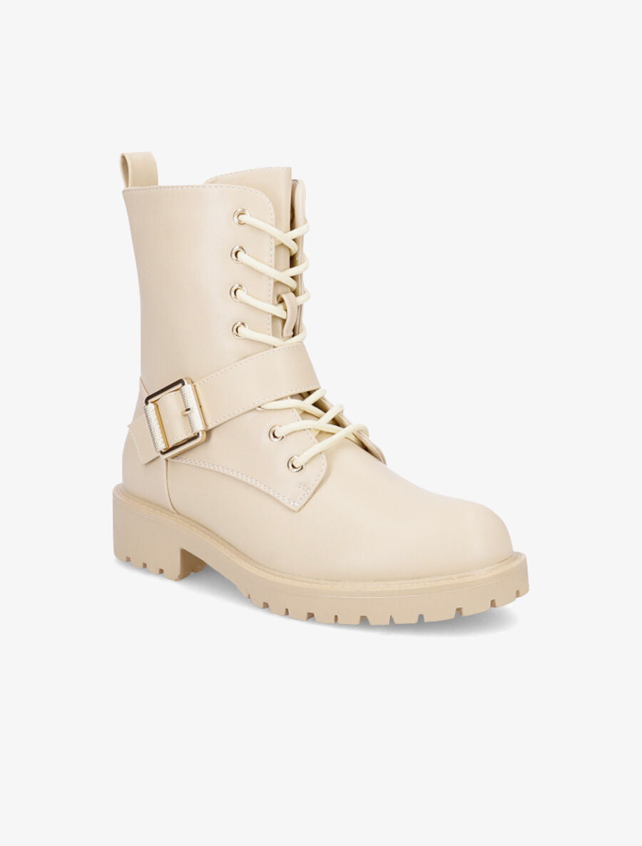 Rangers à boucle stylisée - Beige - 2