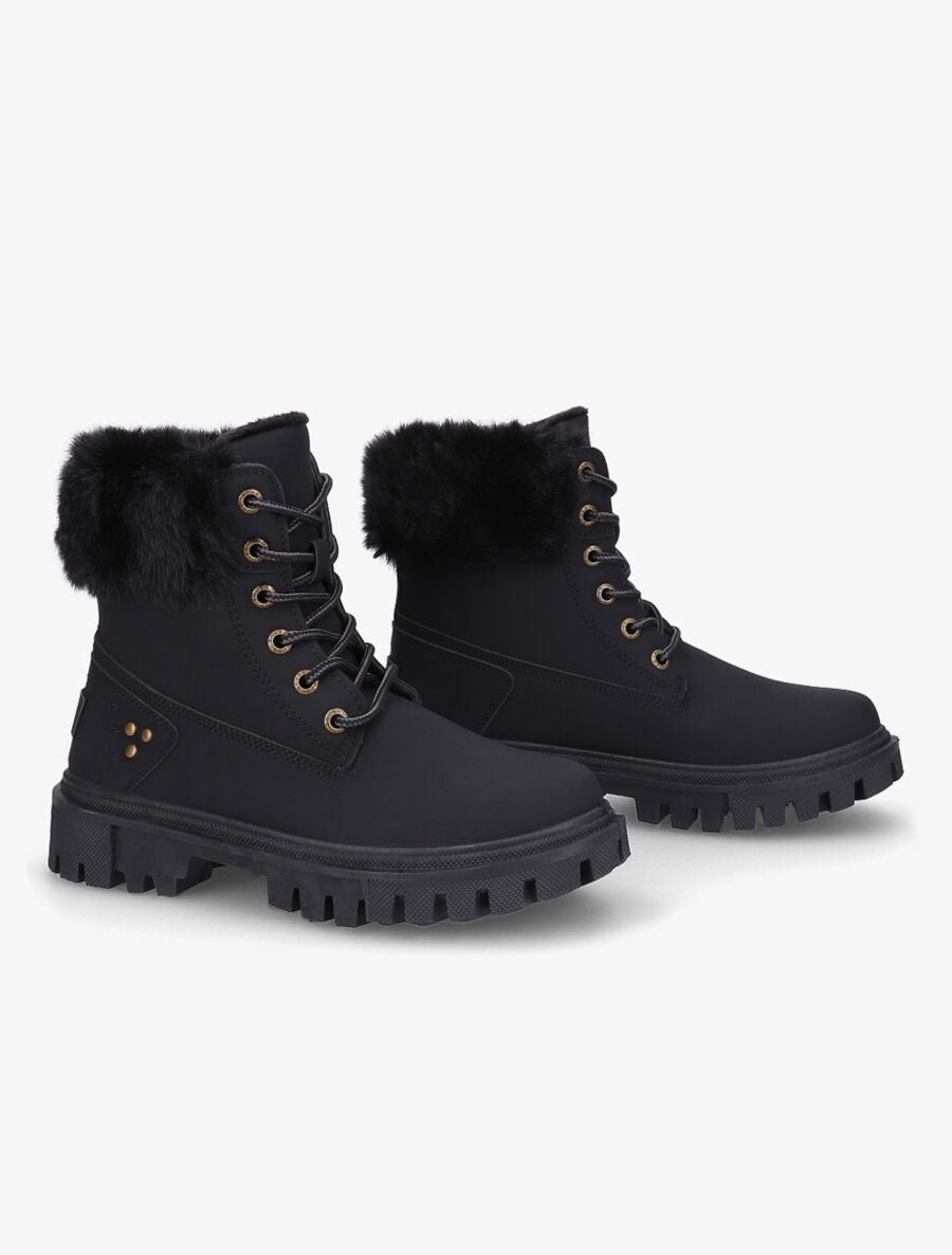 Boots fourrées à fourrure synthétique - Noir - 4
