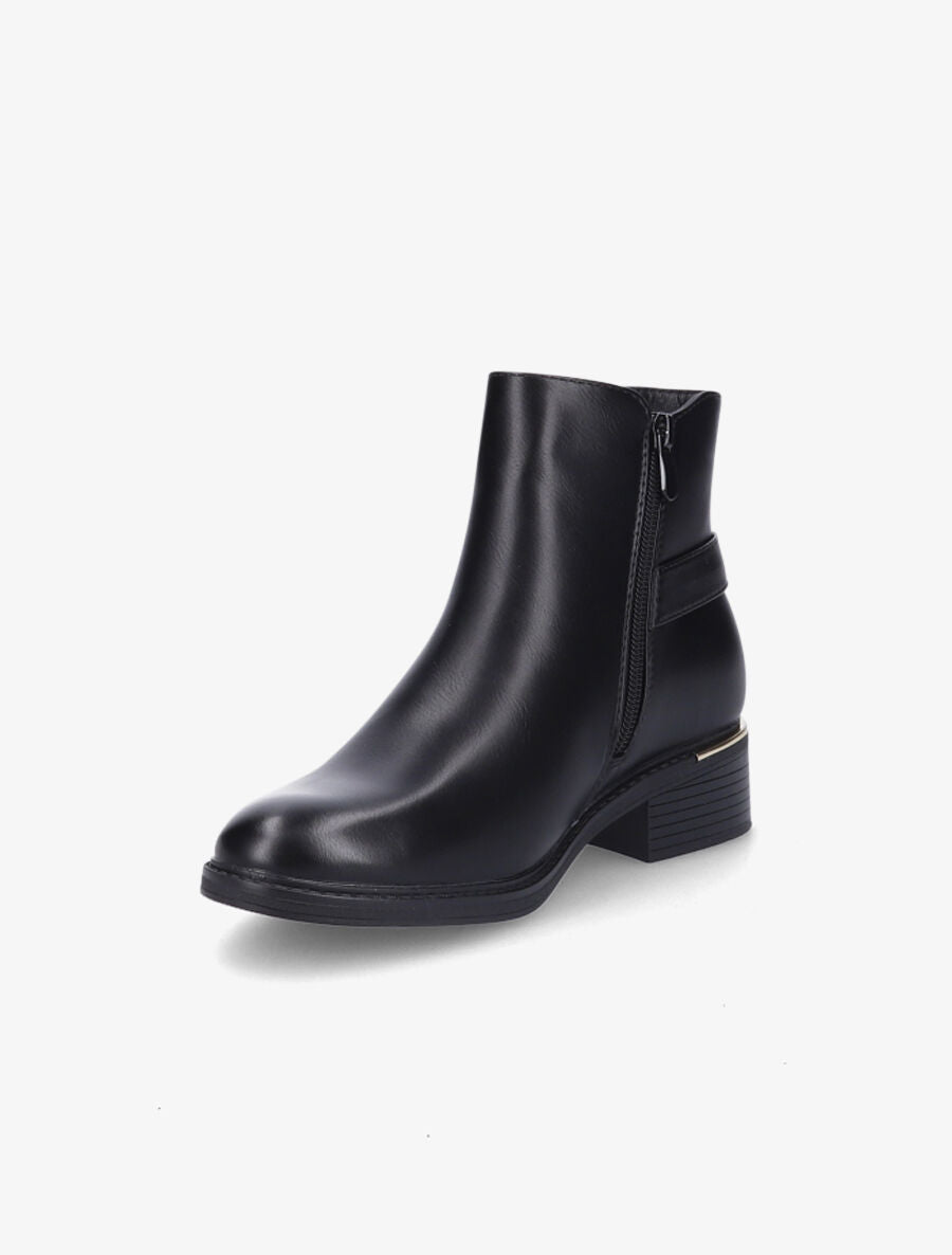 Bottines à boucle stylisée - Noir - 3