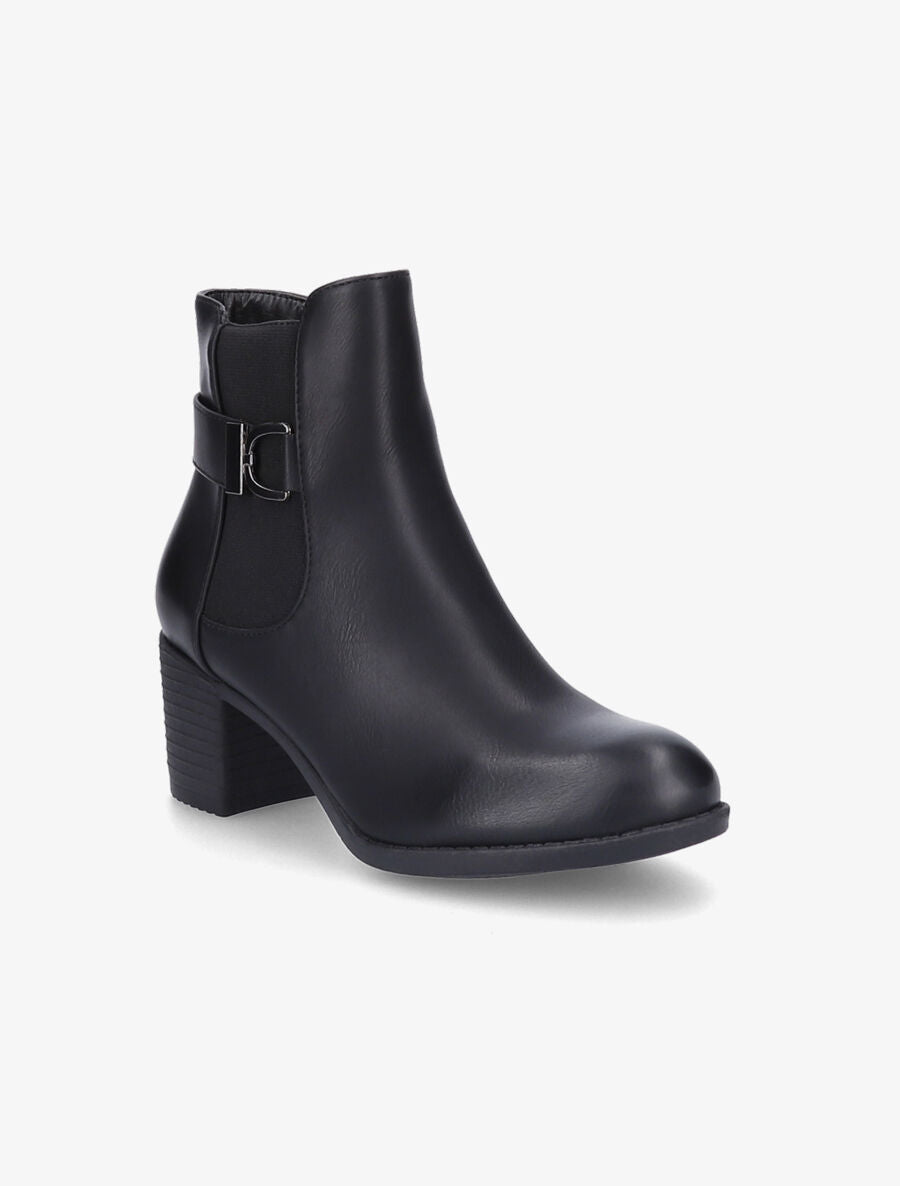 Bottines élastiquées à talon - Noir - 2