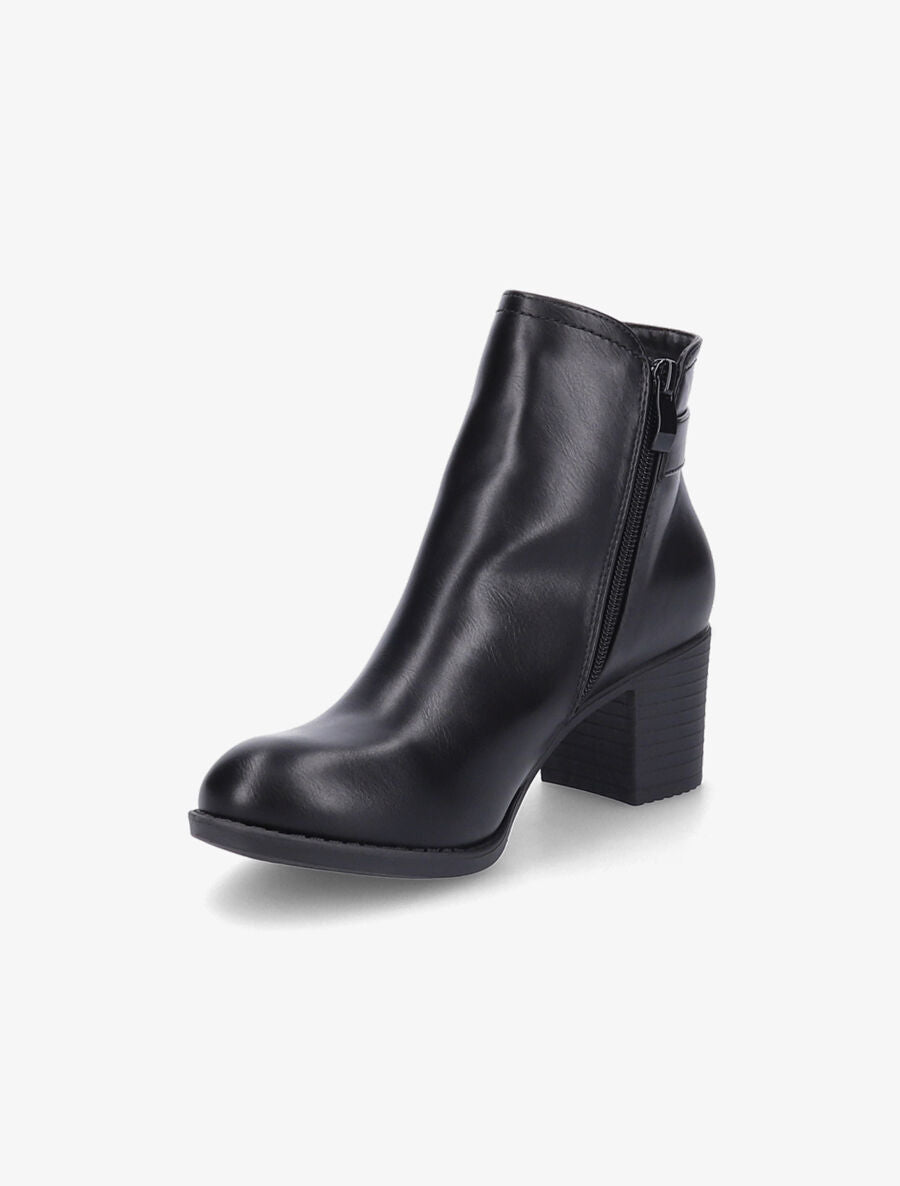 Bottines élastiquées en simili - Noir - 3