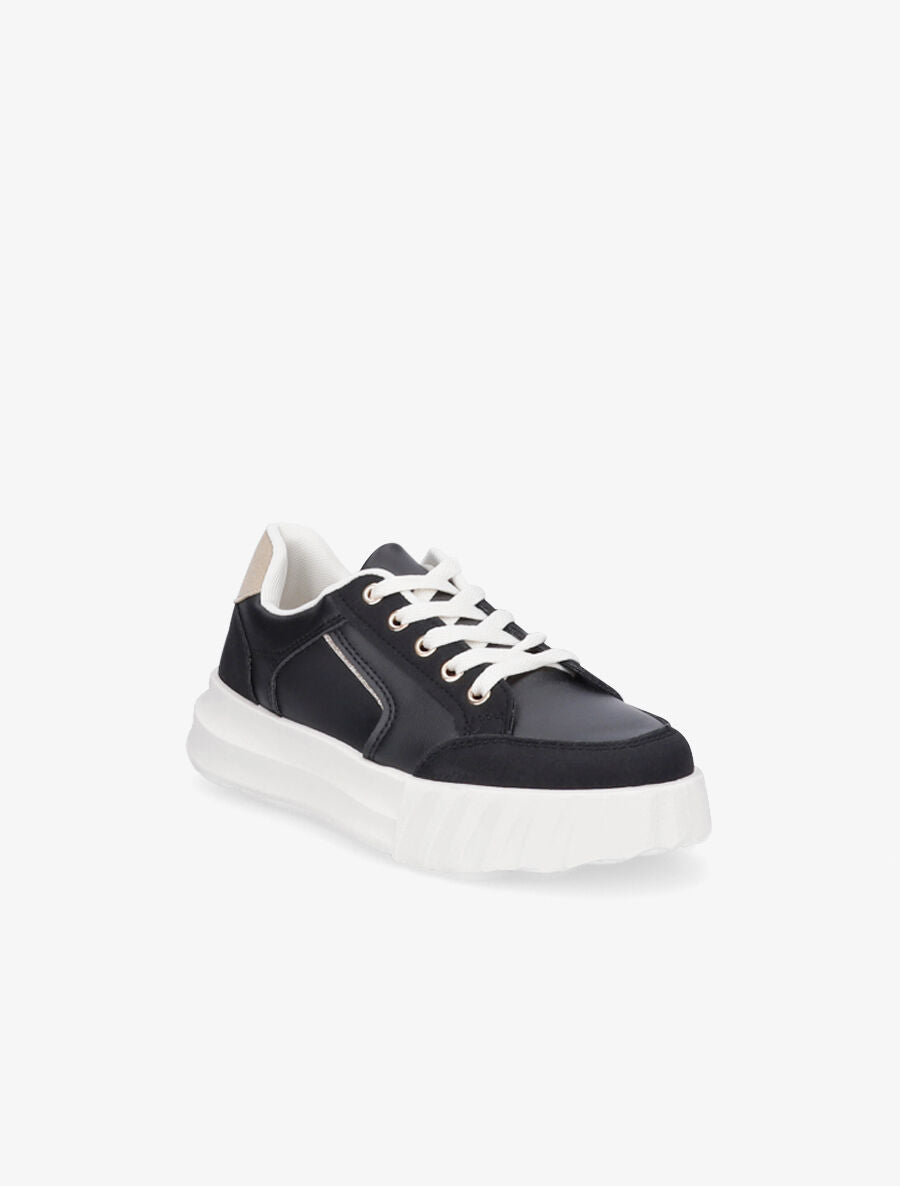 Sneakers à liseré pailleté - Noir - 2