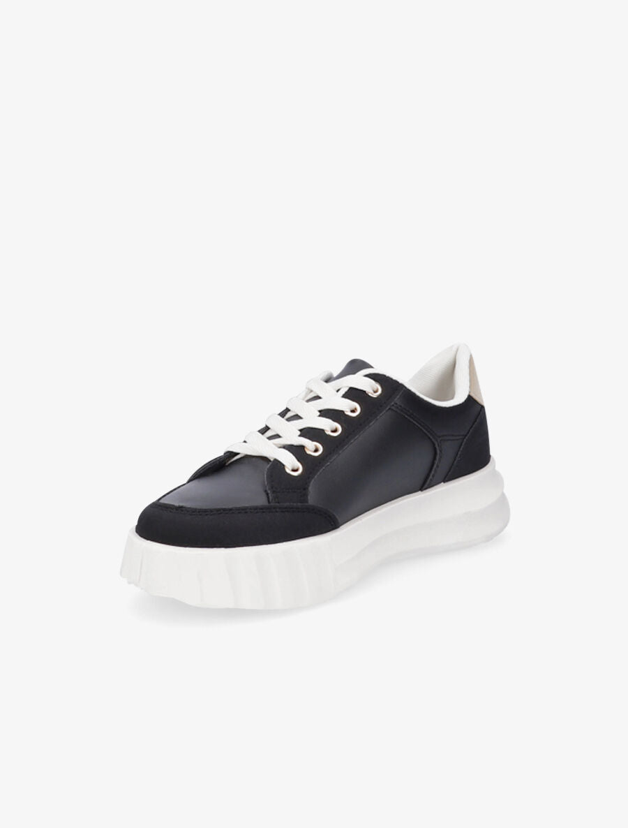 Sneakers à liseré pailleté - Noir - 3