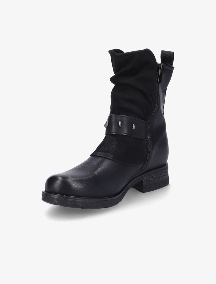 Boots montantes bi-matière à sangle - Noir - 3