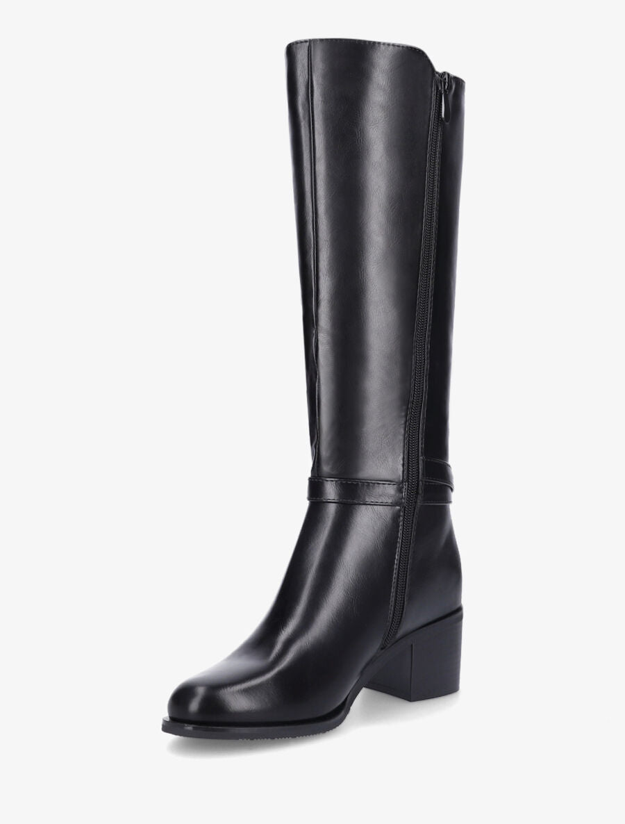 Bottes simili à côté élastiqué - Noir - 3