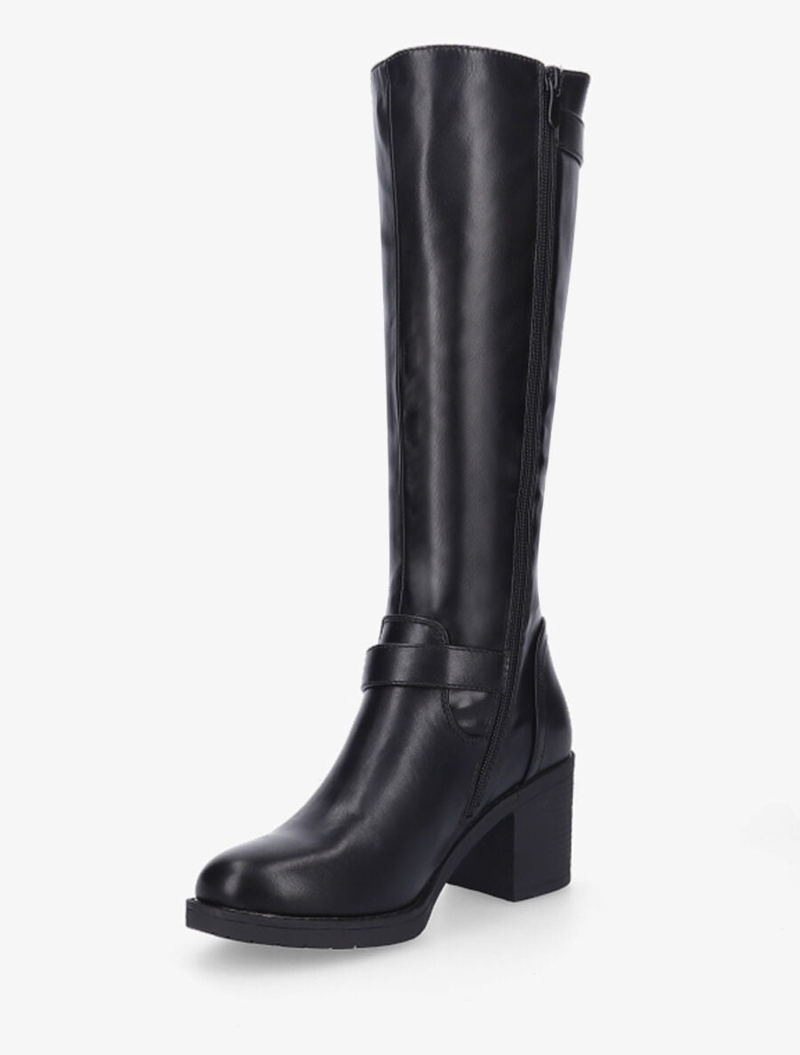 Bottes en simili à talon haut - Noir - 3