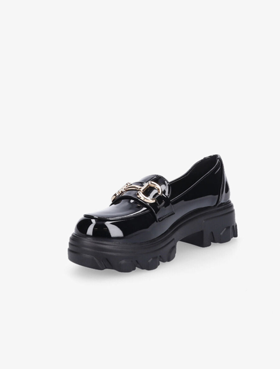 Mocassins vernis à double anneaux - Noir - 3