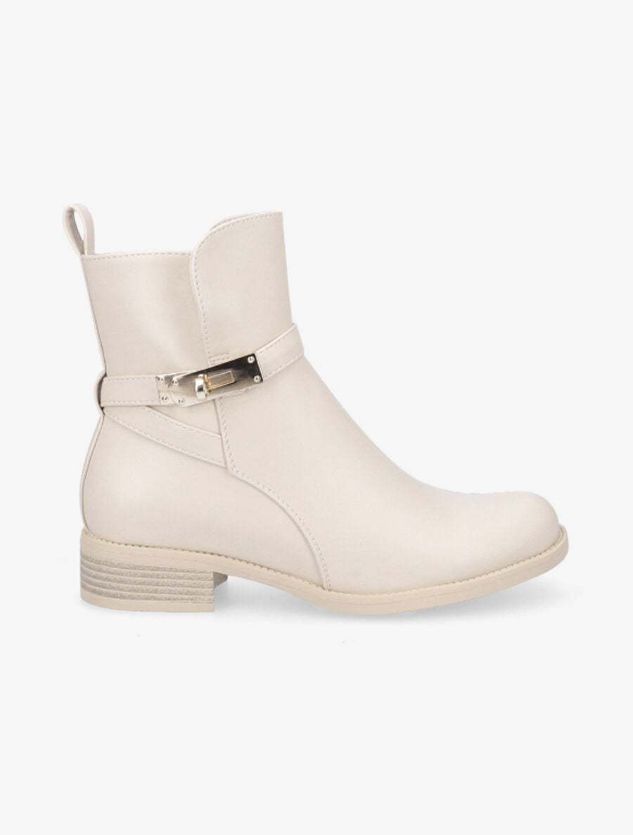 Bottines à sangles stylisées - Beige - 5