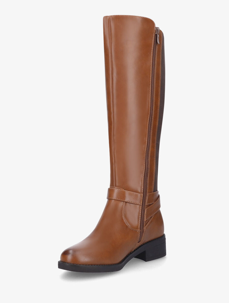 Bottes élastiquées à boucle - Camel - 3