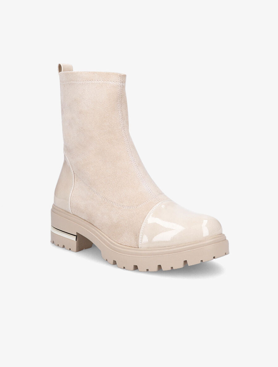 Bottines à bout vernis - Beige - 2