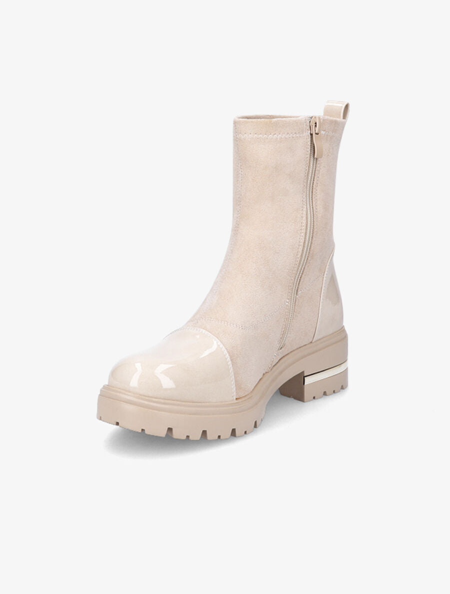 Bottines à bout vernis - Beige - 3