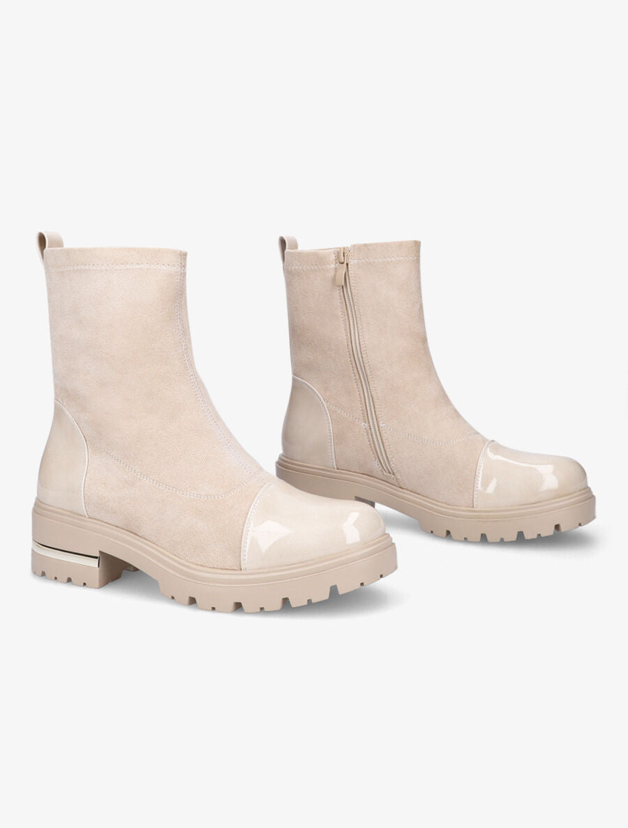 Bottines à bout vernis - Beige - 4