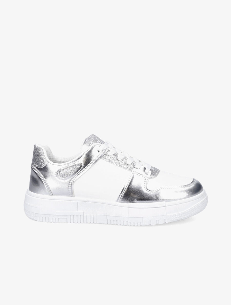Baskets irisées et pailletées en simili - Argent - 5