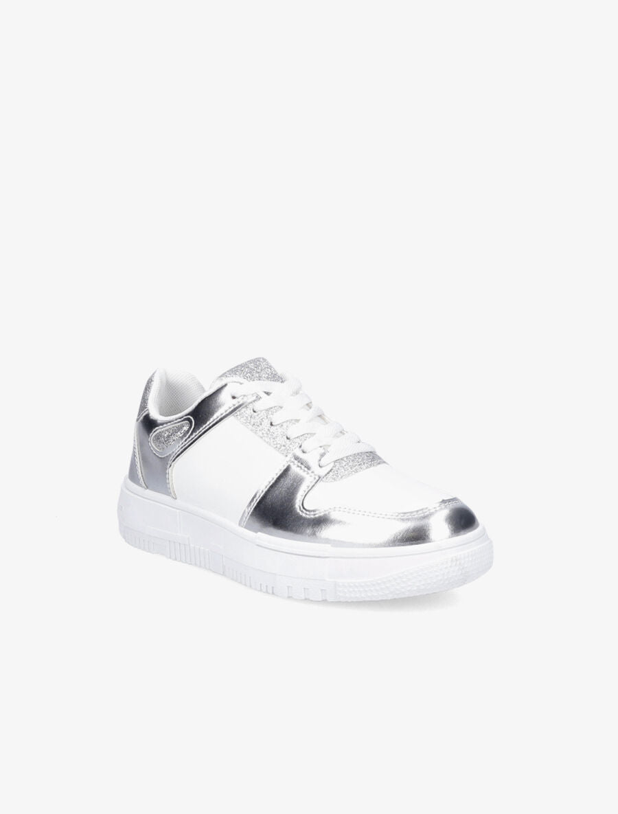 Baskets irisées et pailletées en simili - Argent - 2