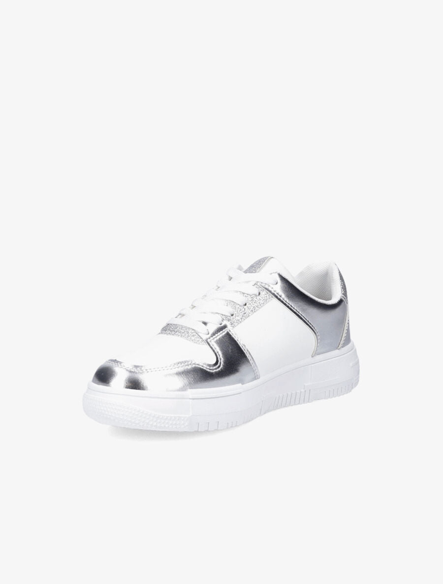 Baskets irisées et pailletées en simili - Argent - 3