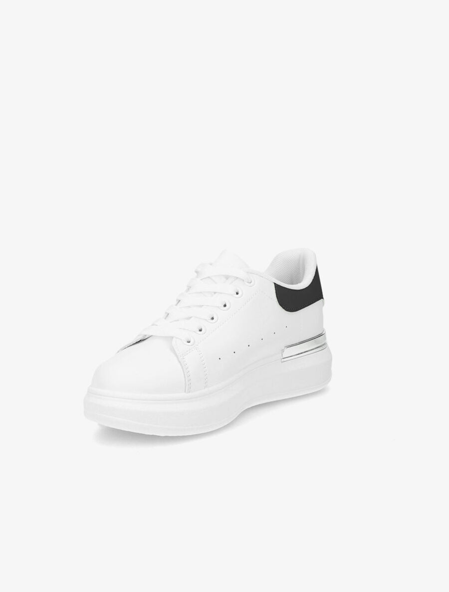 Baskets en simili à détail métallique - Blanc - 3