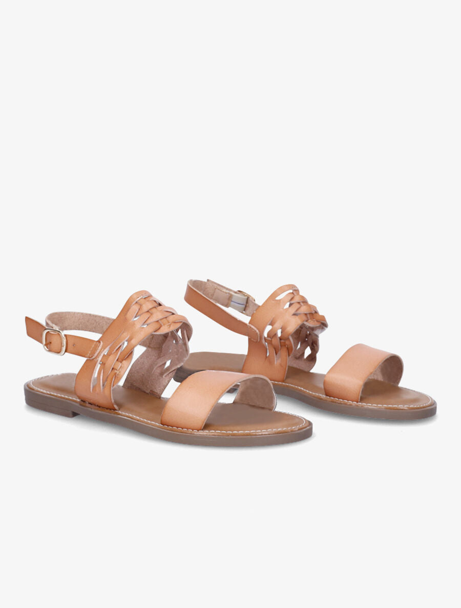 Nu-pieds classiques en simili - Marron clair - 4