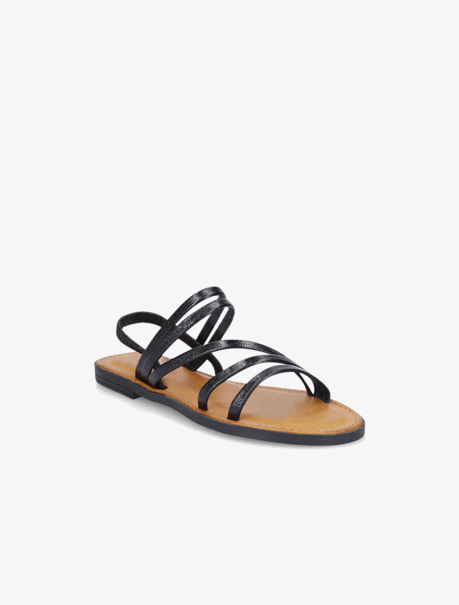 Nu-pieds vernis multi-brides - Noir - 2