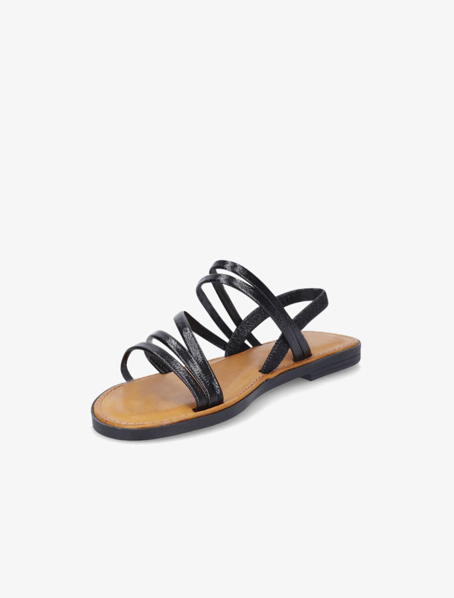 Nu-pieds vernis multi-brides - Noir - 3