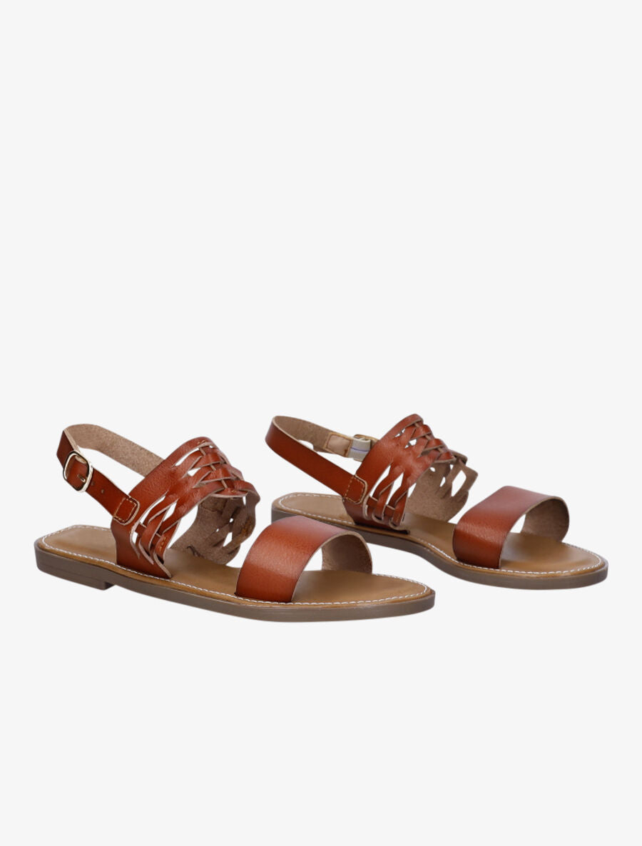 Nu-pieds classiques en simili - Marron - 4