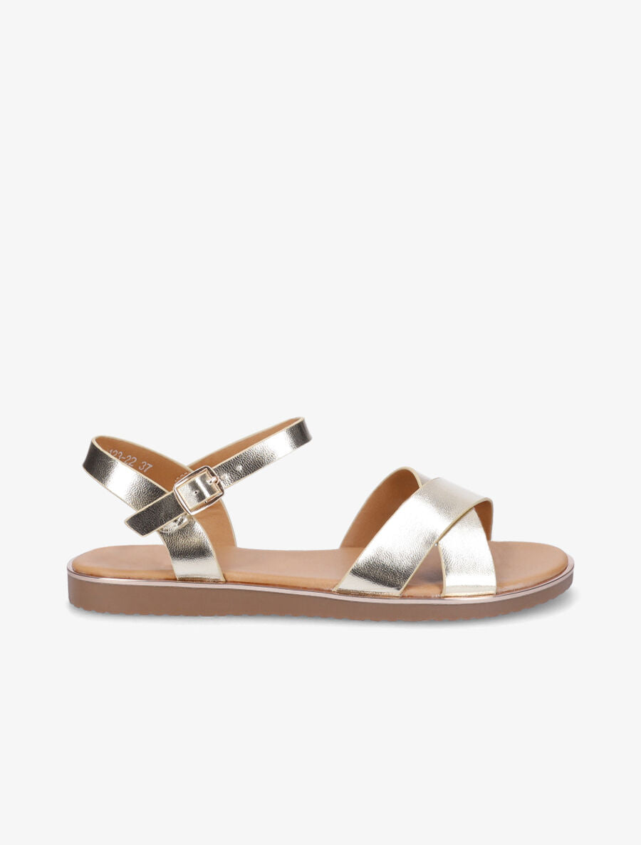 Nu-pieds basiques croisés - Or - 5