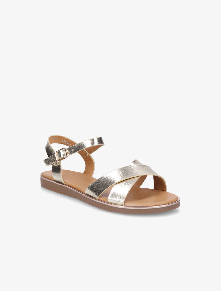 Nu-pieds basiques croisés - Or - 2