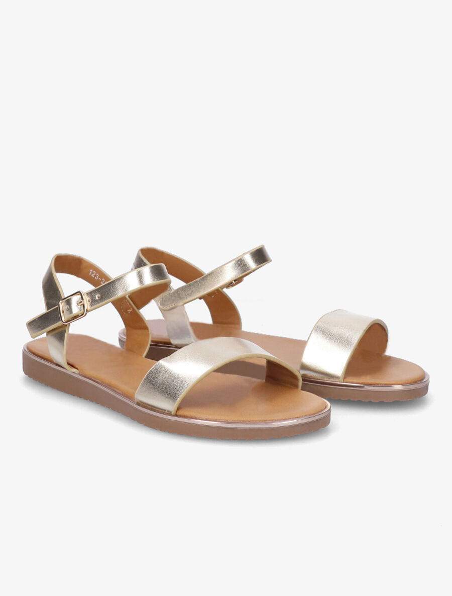 Nu-pieds basiques en simili - Or - 4