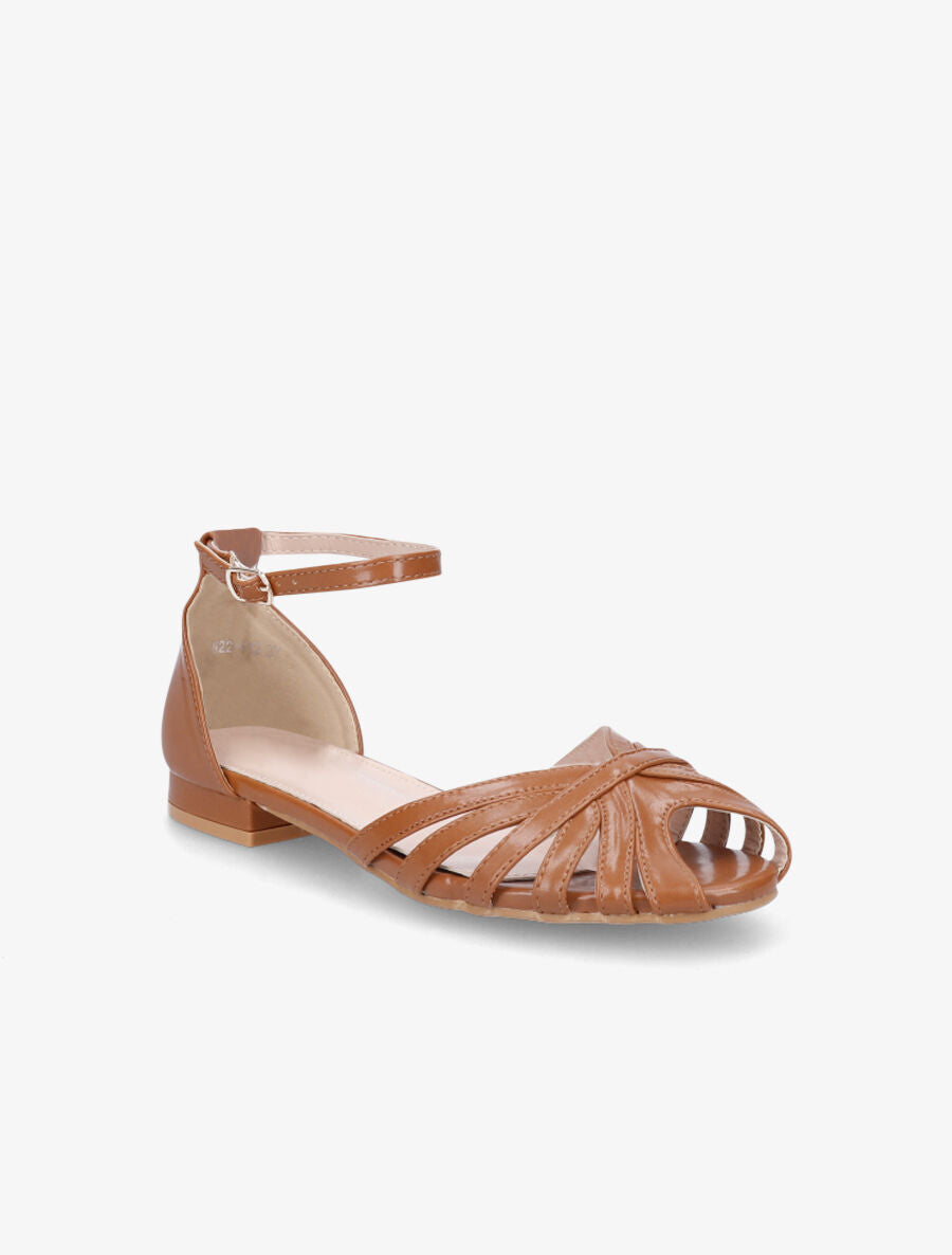 Nu-pieds multi-brides en simili - Camel - 2