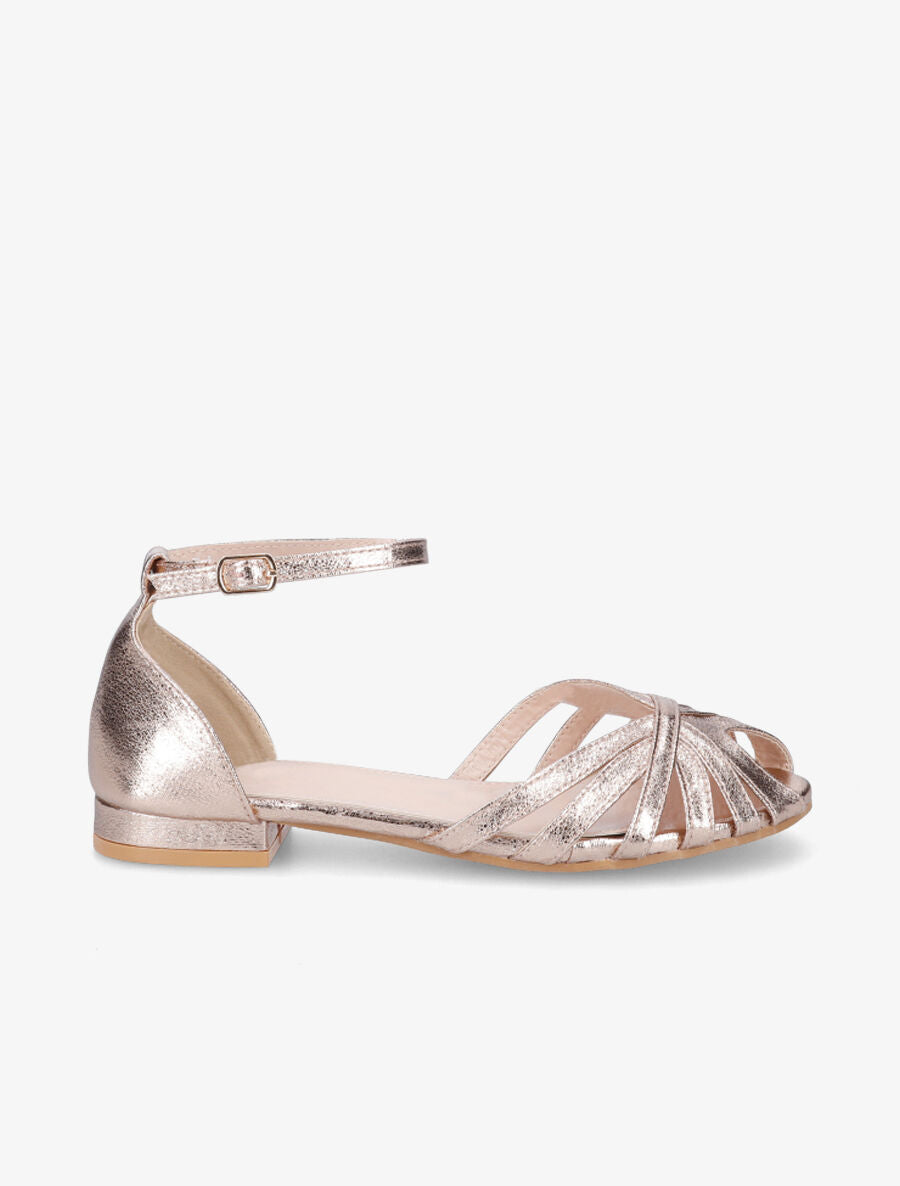 Nu-pieds multi-brides en simili - Rose gold - 5