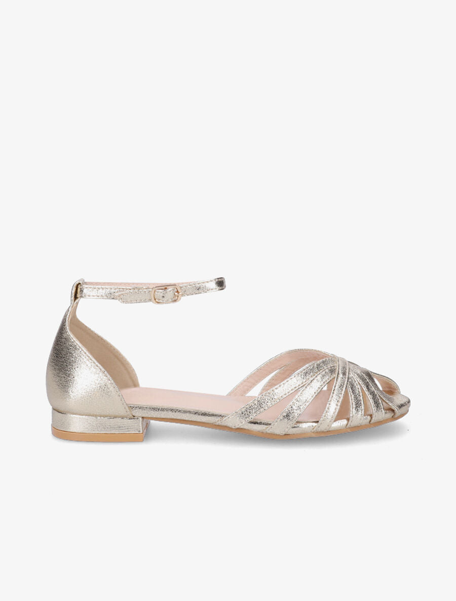 Nu-pieds multi-brides en simili - Or - 1