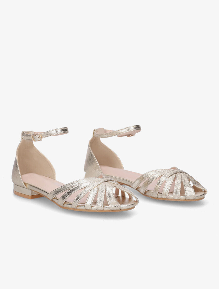 Nu-pieds multi-brides en simili - Or - 4