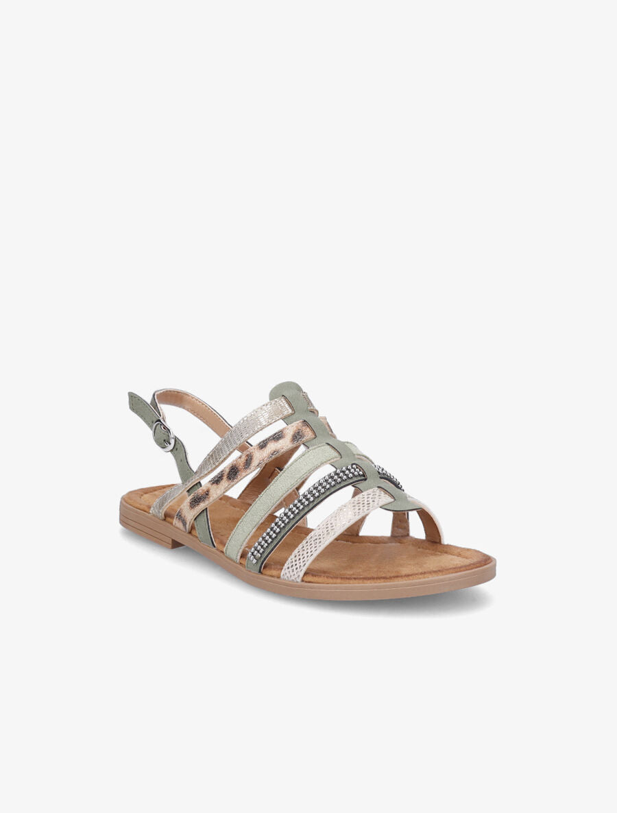 Nu-pieds en simili à multibrides - Kaki - 3