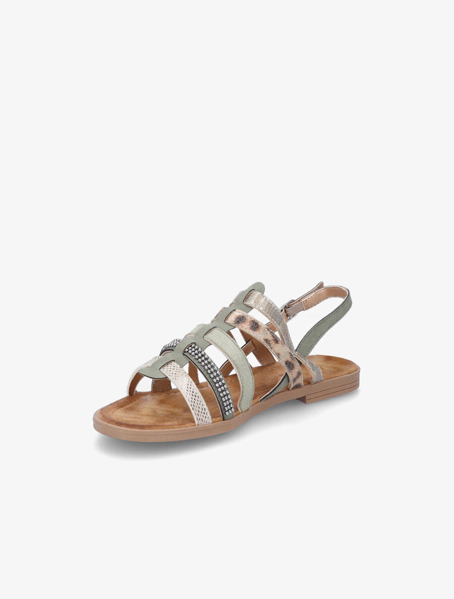 Nu-pieds en simili à multibrides - Kaki - 4