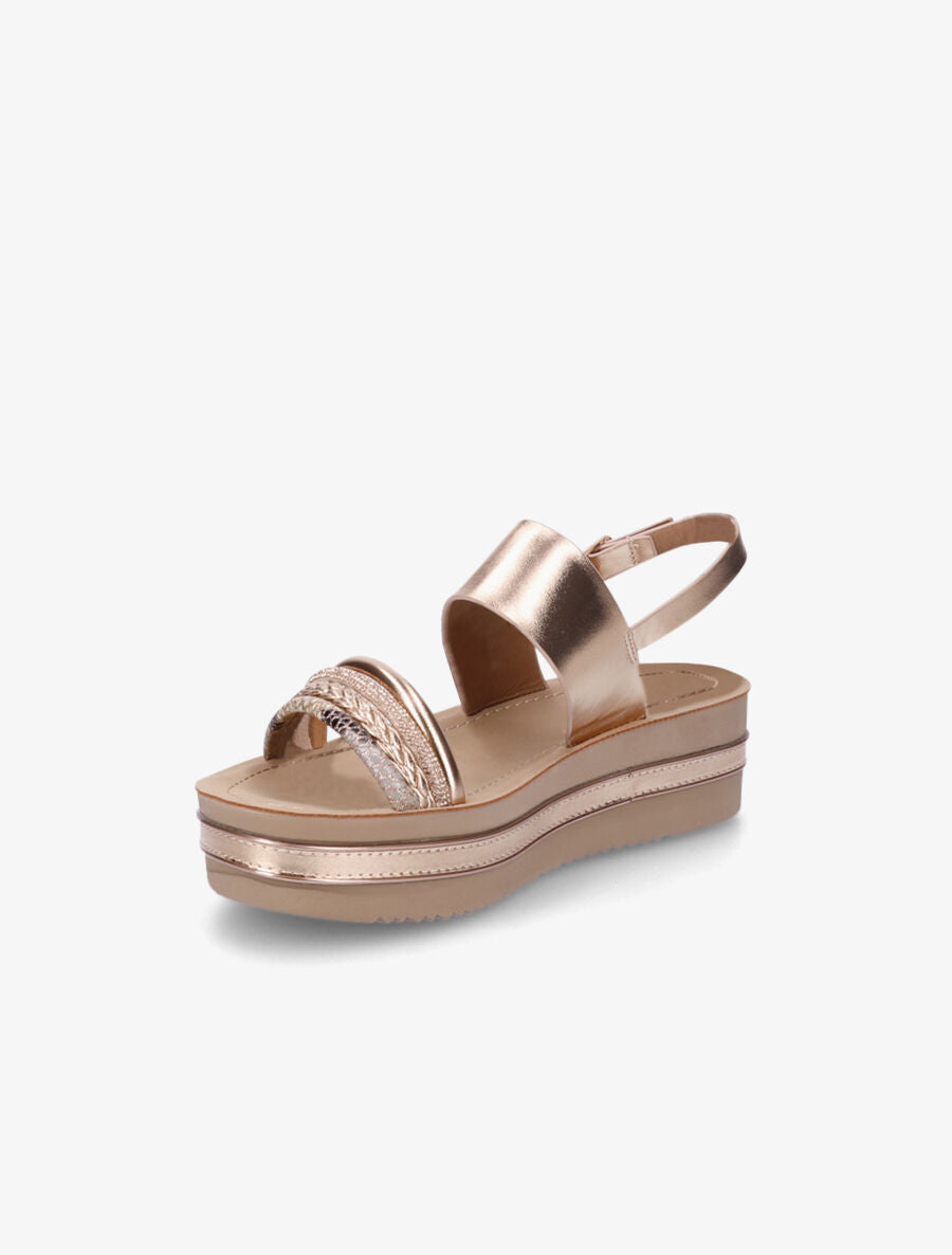Sandales en simili à semlle stylisée - Rose gold - 3