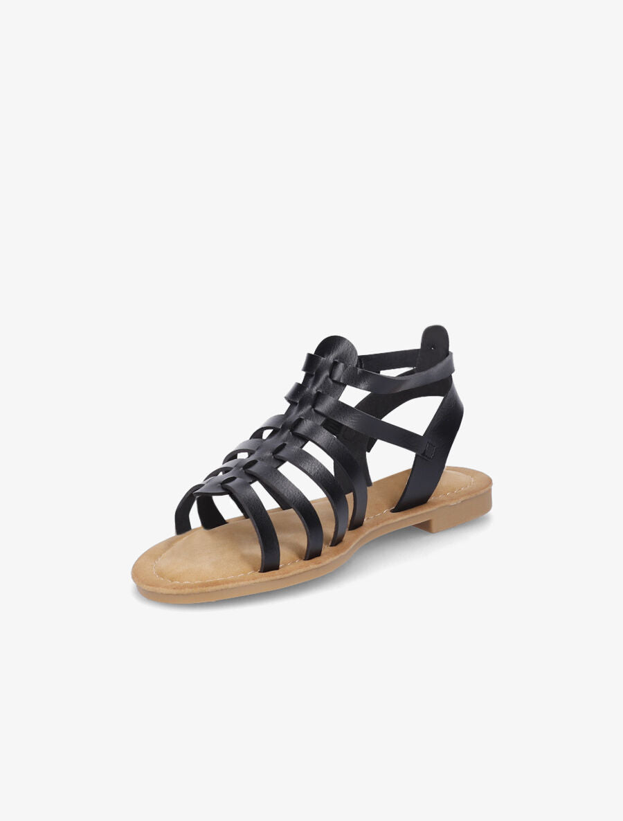 Nu-pieds en simili à multibrides - Noir - 3
